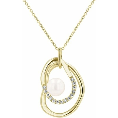 Eppi Strieborný perlový prívesok s bielymi topásmi Fenella P49484