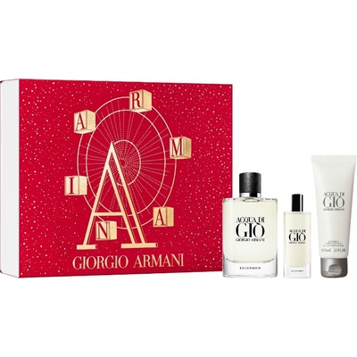 Armani Acqua di Gio Pour Homme EDP plniteľná 125 ml + Acqua di Giò Pour Homme EDP 15 ml + Acqua di Giò Pour Homme šampón na celé telo 75 ml darčeková sada