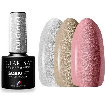 CLARESA hybridní gel laky 5g glitrované
