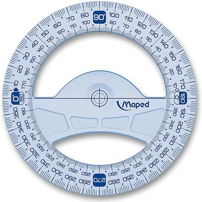 MAPED Úhloměr "GRAPHIC" 360 °, plastový, 12 cm – Zboží Mobilmania