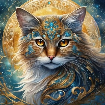 Norimpex - Puzzle Diamant painting: The mythical cat 30x40cm - 1 - 39 piese