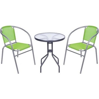 Slovakia Trend Set balkonovy BRENDA, zelený, stôl 72x59 cm, 2x stolička 60x71 cm 802098