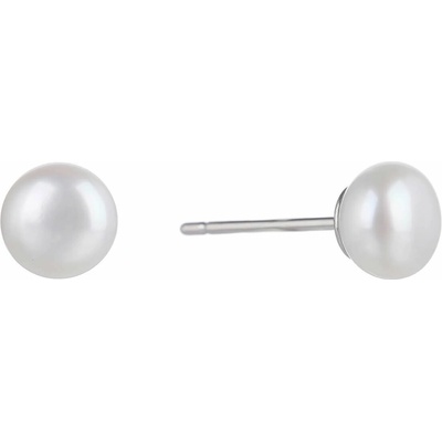 BEALIO 05661 Stříbrné náušnice JEMNÁ ŘÍČNÍ PERLA 6 mm (Ag 925/1000, 1,01 g)