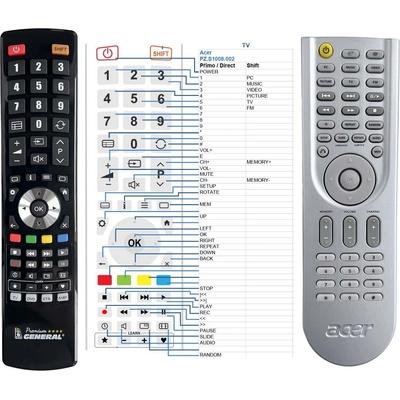 GENERAL ACER PZ. S1008.002, RC801B - съвместимо дистанционно управление на марката General (PZ.S1008.002, RC801B)
