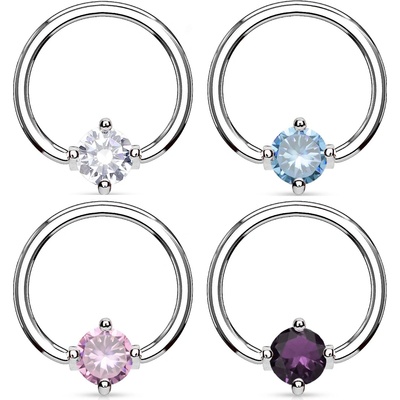 Šperky4U piercing kruh s kamínkem K1021-A