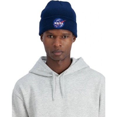 Alpha Industries zimná čiapka beanie modrá