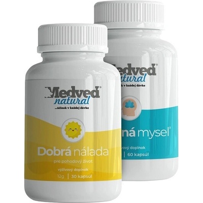 Medveď Natural Dobrá nálada 30 kapsúl + Pokojná myseľ 60 kapsúl