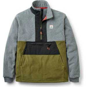 Passenger Мъжки поларен пуловер Passenger Woodland Hoodless 2.0 1/2 Zip Recycl. Polar Fleece Fleece jacket - Grey Marl / Khaki - размер XXL (004-6983-0215)