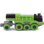 Bigjigs Rail Електрически локомотив Flying Scotsman зелен (BJT306)
