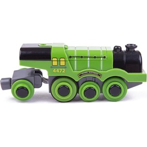 Bigjigs Rail Електрически локомотив Flying Scotsman зелен (BJT306)