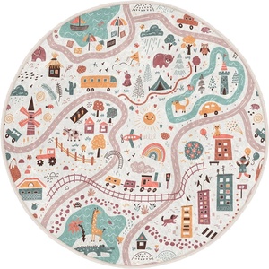 Mila Home Детско килимче за игра подходящо за пране ø100 cm Furry World - Mila Home (HKC-YuvHali-375-100x100)