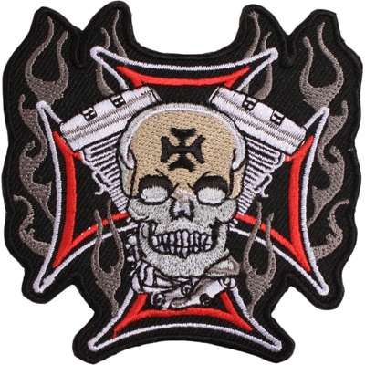 TXR Moto nášivka kříž-válce-lebka