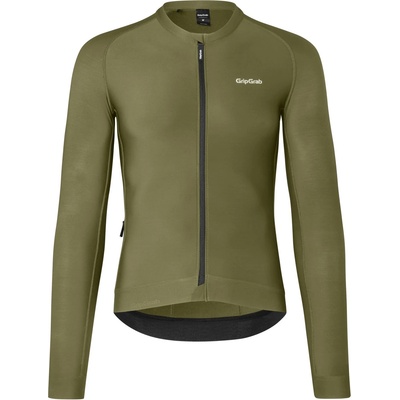 GripGrab Мъжка фланелка с къс ръкав за колоездене GripGrab PACR Long Sleeve Jersey Cycling jersey - Olive Green (056-3869-0313)