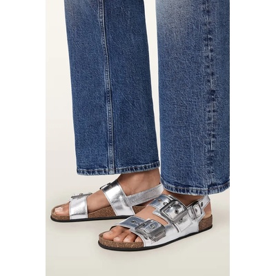 AllSaints сандали дамски от кожа Staffa Sandal (W044FE.SLV)