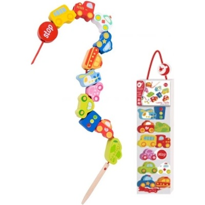 Classic World Дървена играчка за нанизване - Превозни средства