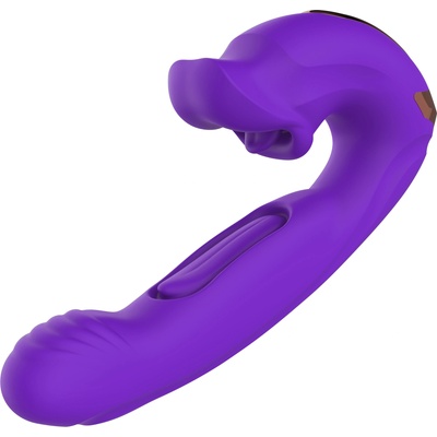 SuperLove Bitting & Double Tongue Tapping Dual Vibrator Purple