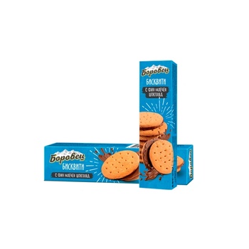 Image 1 of Боровец Бисквити Боровец с фин млечен шоколад - 105гр