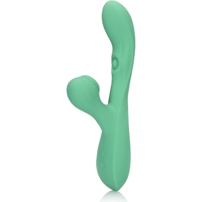 Loveline Pulse Wave and Tongue Flickering Rabbit Blue Grass silikonový na bod G a klitoris 22,5 x 3,6 cm