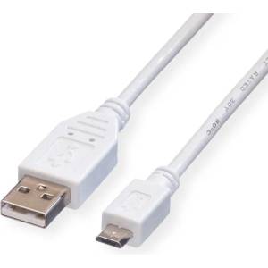 Roline Кабел Roline 11.99. 8755, от USB Type A(м) към USB Micro B(м), 3m, бял (11.99.8755)