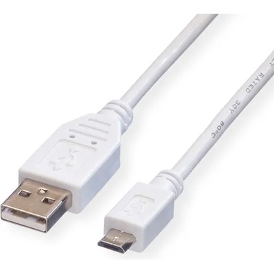 Roline Кабел Roline 11.99. 8755, от USB Type A(м) към USB Micro B(м), 3m, бял (11.99.8755)