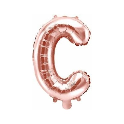 PartyDeco Fóliový balón písmeno C ružové zlato 35 cm