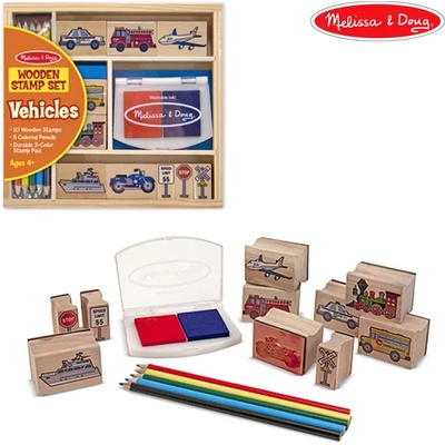 Melissa & Doug Дървени Печати Превозни средства - Melissa & Doug