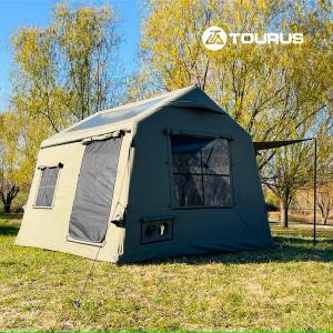  Tourus AirCamp X7 - Надуваема палатка, 8.1 м2, Четириместна палатка, Зелен, 300x270x220 см (TS-IT07) Палатка