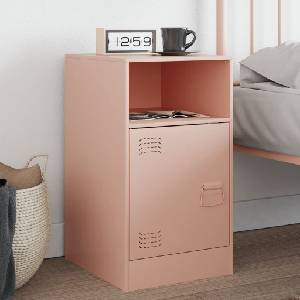 vidaXL Нощно шкафче, розово, 34, 5x39x62 см, стомана (841765)
