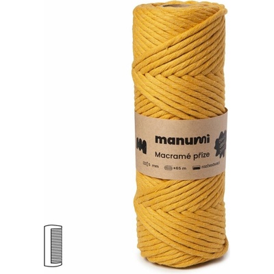 Manumi macramé priadza stáčaná 5mm horčicová - 1 ks