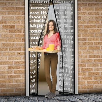 Delight Záves na dvere proti hmyzu, 100x210cm s nápismy