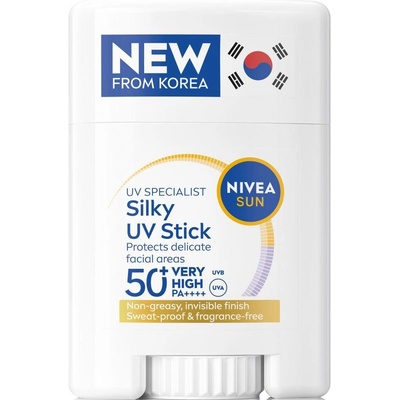 Nivea Sun Слънцезащитен стик за лице Silky UV, SPF50+, 15 g