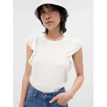 GAP Тениска с волани на ръкавите GAP GAP | Byal | ЖЕНИ | XXS