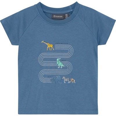 Color Kids Детска тениска Color Kids Baby's T-Shirt with Chestprint S/S T-shirt - Coronet Blue - размер 116 (EU) (704-5845-0218)
