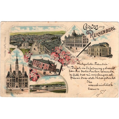 LIBEREC / Reichenberg. 1899. Litografie. – Zboží Dáma