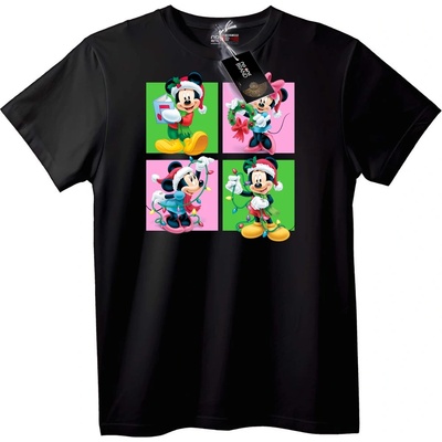 NOONEBRAND Тениска Mickey & Minnie - Коледна - XL, Black