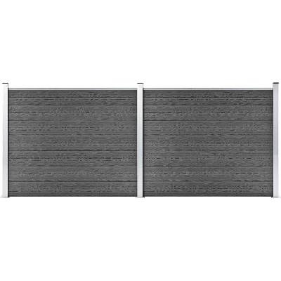 vidaXL Set plotového dílce WPC 353 x 146 cm černý