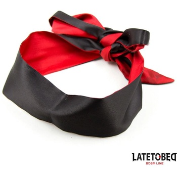 LateToBed BDSM Line Satin Blindfold Red & Black