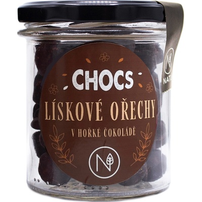 NATU CHOCS Lískové ořechy v 60% hořké čokoládě 180 g