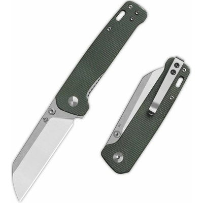 QSP knife Penguin V2 Liner Lock, zavírací s klipem, zelená micarta QS130V2-C1