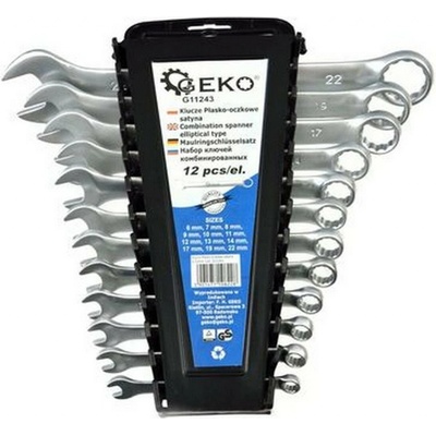 Geko sada klíčů očkoplochých 12ks 6-22mm plast držák s klipem G11243