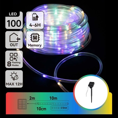 Aigostar LED Solárna vianočná reťaz 100xLED 8 funkcií 12m IP65 multicolor AI0443