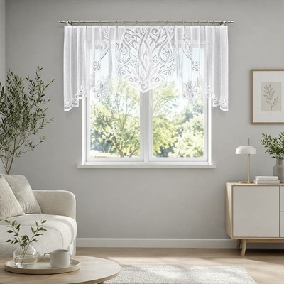 Dekorační krátká záclona na žabky s kroužky POLA bílá 300x120 cm MyBestHome