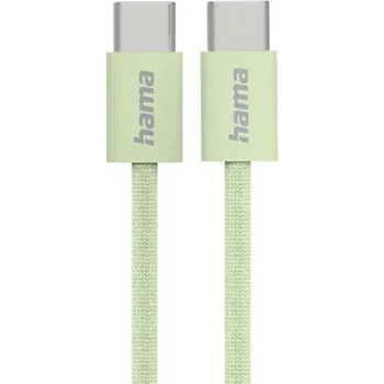 Image 1 of Hama Кабел за зареждане "Fabric", USB-C - USB-C, 1 m, Nylon, зелен (HAMA-201726)