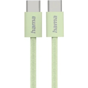 Hama Кабел за зареждане "Fabric", USB-C - USB-C, 1 m, Nylon, зелен (HAMA-201726) - xtreme