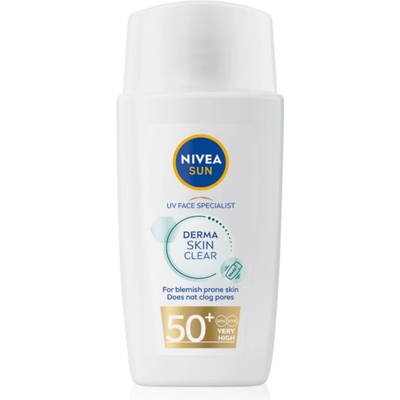 Nivea SUN Derma Skin Clear крем за лице за слънчеви бани за кожа с несъвършенства SPF 50+ 40ml