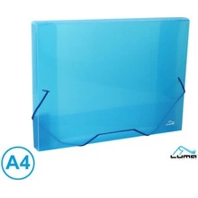 LUMA, Desky na spisy s gumou, box A4 modrý