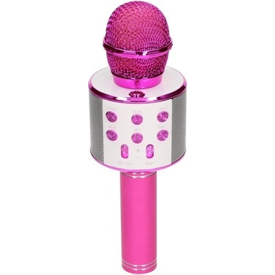 Bezdrátový bluetooth karaoke mikrofon růžový