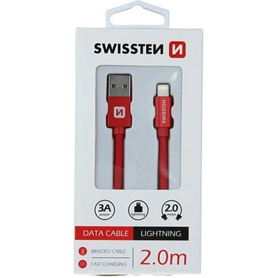Swissten 71523306 USB / Lightning, 2m, červený