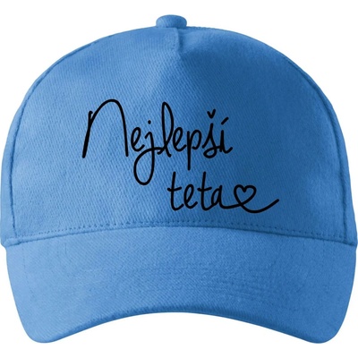 Nejlepší teta se zahnutým kšiltem a látkovou sponou Azurově modrá