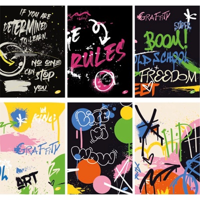 Elisa Školní sešit 544 Graffiti A5 linka mix motivů